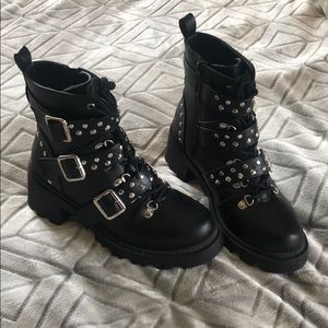 Sugar Studded and Buckle combat boots